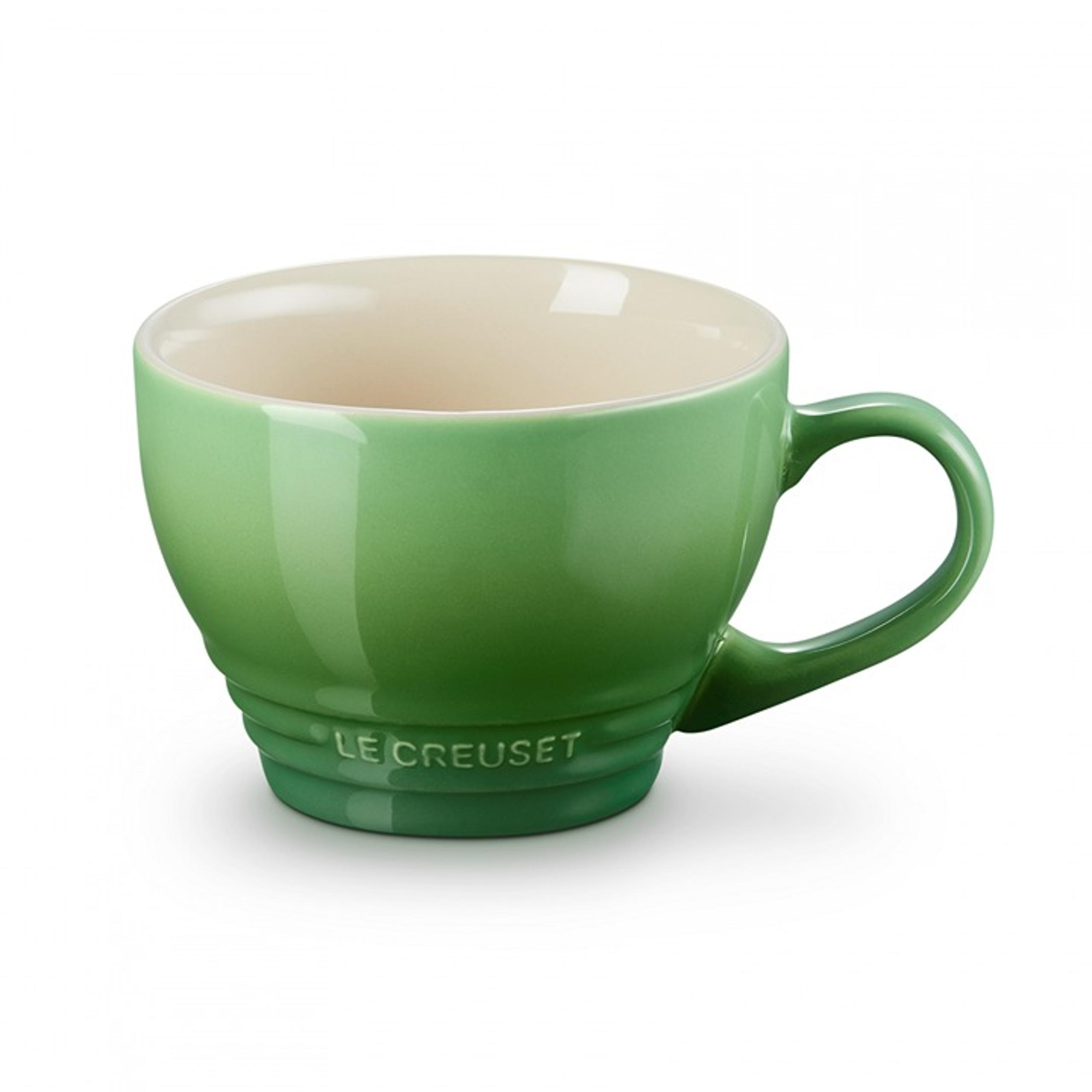 Le Creuset Stoneware Set of 2 Bistro Mug/Giant Cappuccino, 14oz Bamboo Green NEW