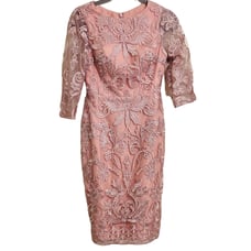 JJs House Lace Midi Formal Mother Of The Bride Dress Pink Size 6