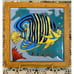 Pacific Blue Tile Trivet Tropical Fish Hand Painted USA Framed in Wood 7