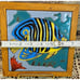Pacific Blue Tile Trivet Tropical Fish Hand Painted USA Framed in Wood 7