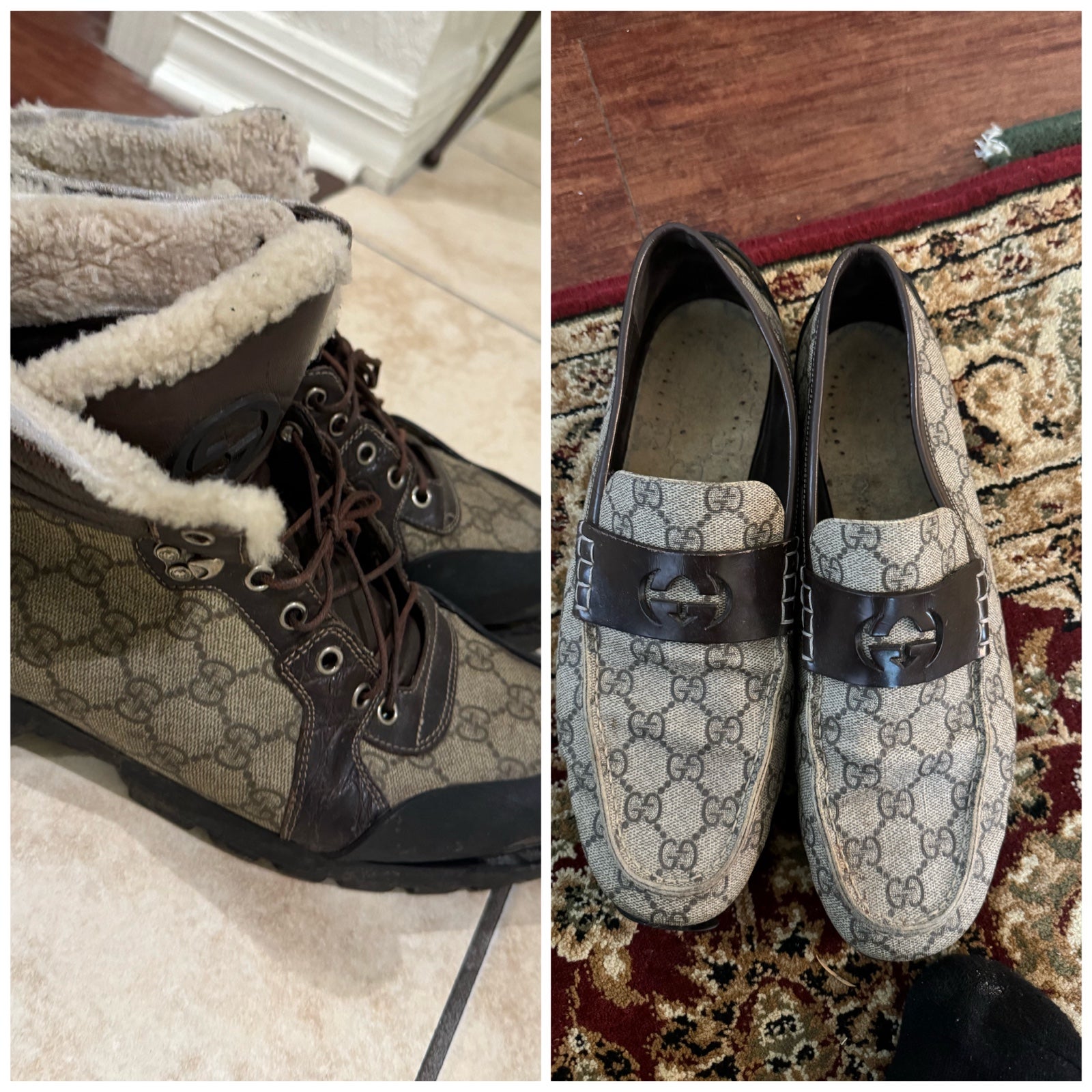 Gucci monogram loafer boots bundle