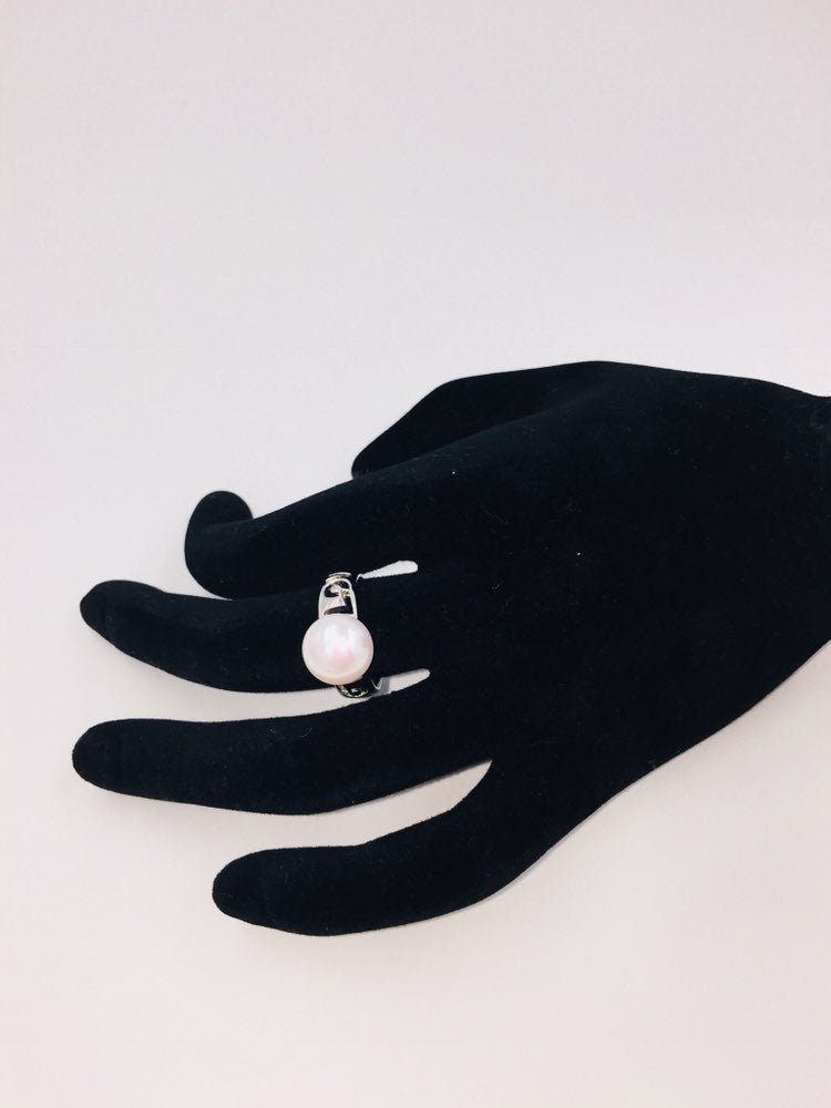 925 STER L Pearl LOVE Ring 7