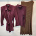 Vintage 90's Burgundy Wine Fall Volors Stretch Skirt New Size M