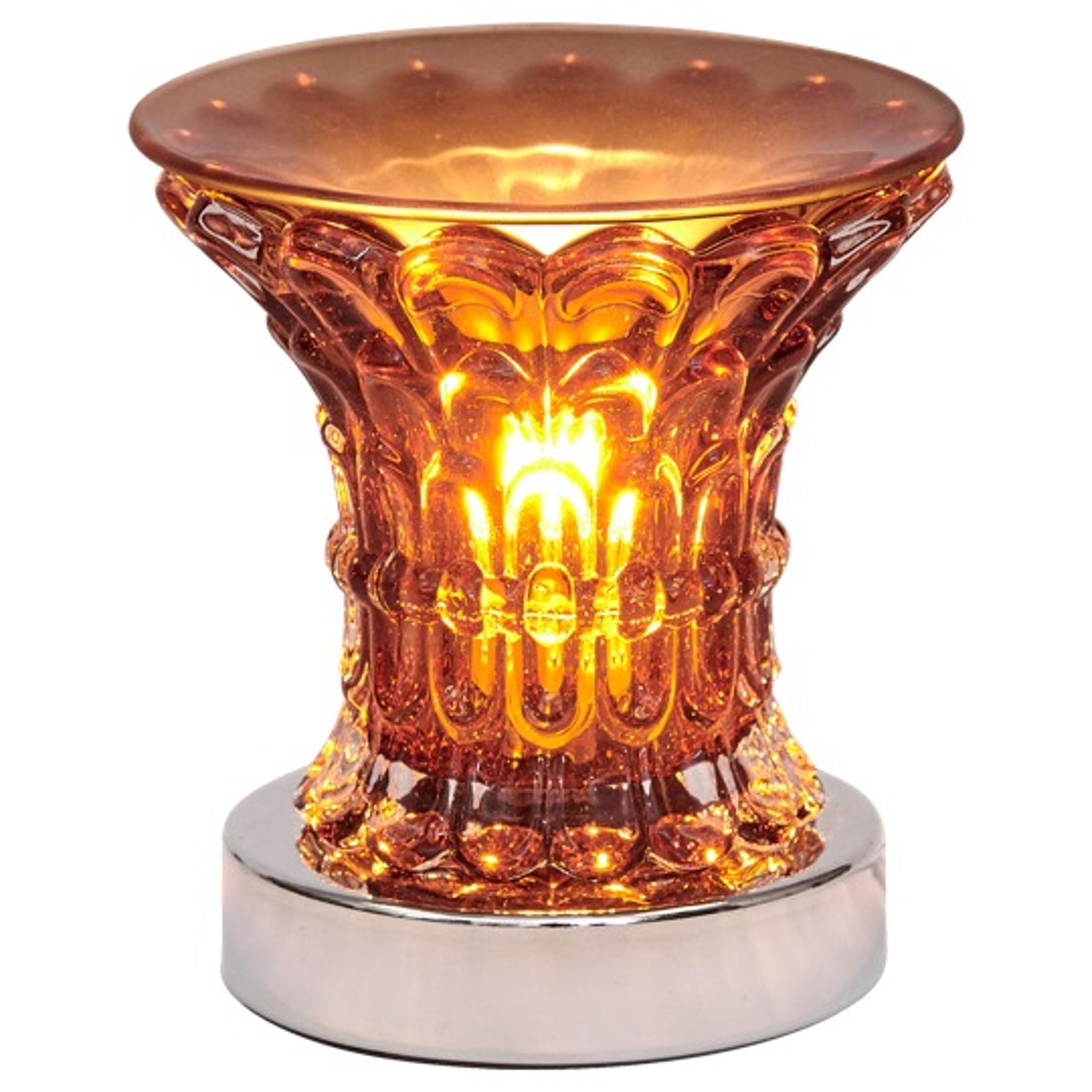 Touch Electric Oil Burner - Glass Maze Brown