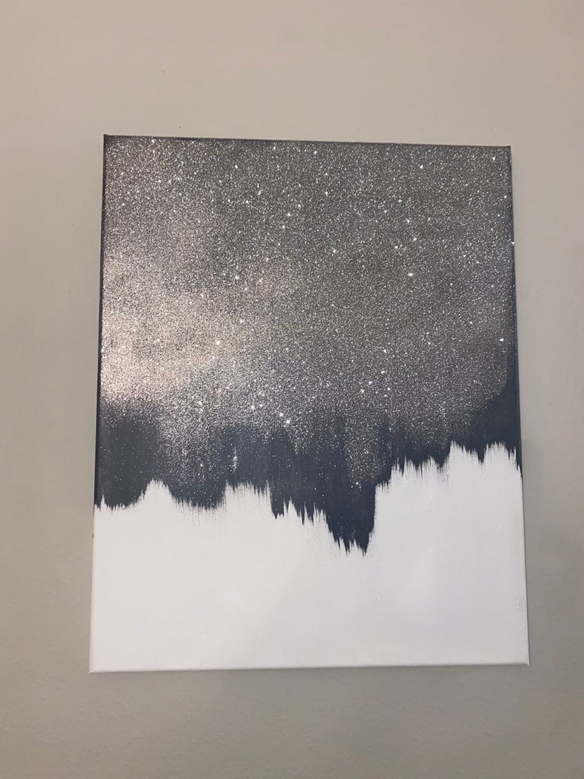 Abstract grey and white painting