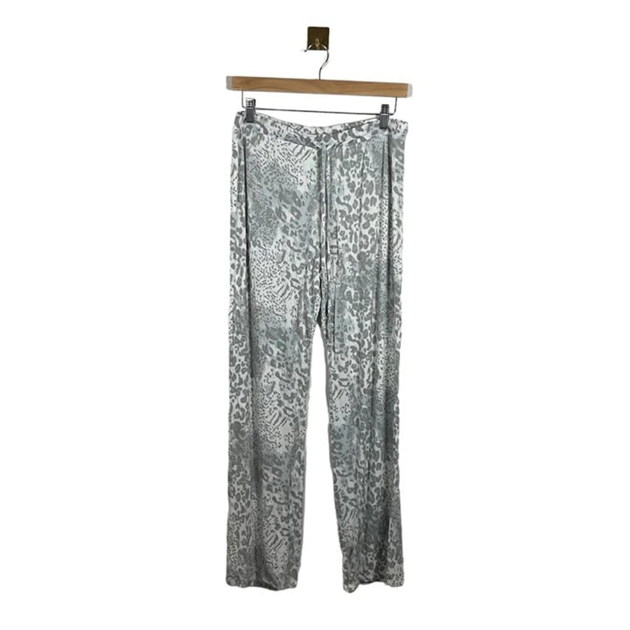 NWOT Honeydew Intimates Modal Wide Leg Leopard Pajama Pants in White/Grey Size M