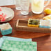 Pioneer Woman Floral Medley Condiment Stoneware Bowls Acacia Wood Tray 4-Piece