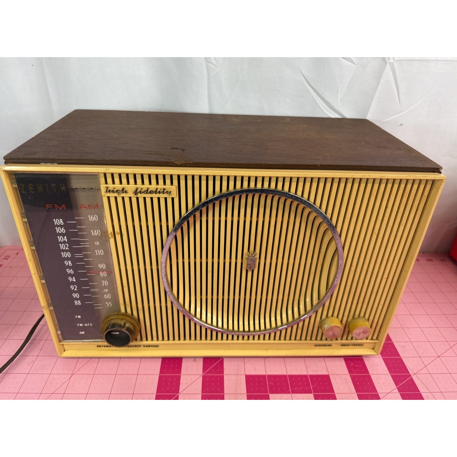 VTG MCM Mid-century Tube Zenith Radio Model S-53555  high fidelity Works VIDIO