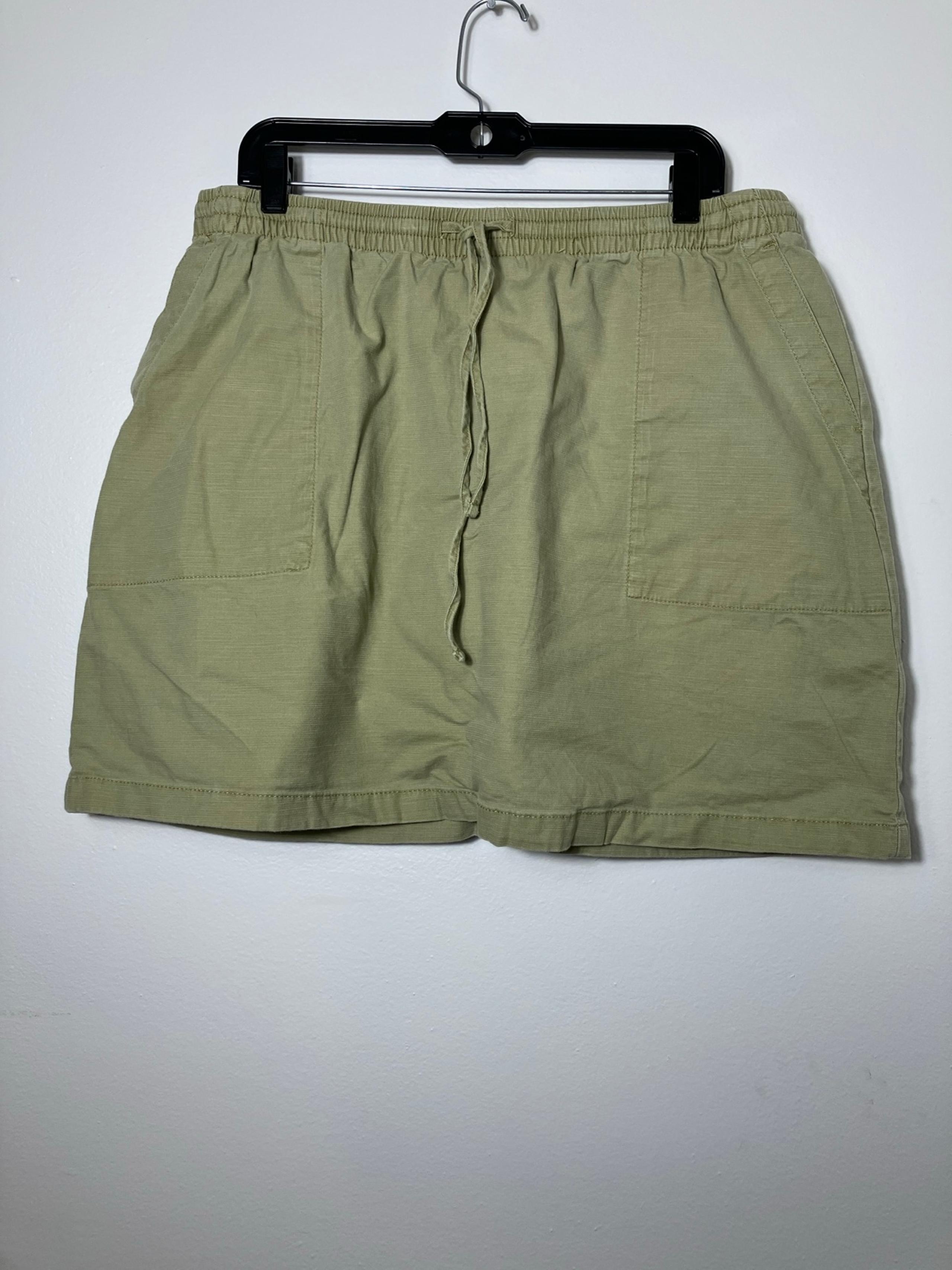 Lands End 16W Skort Sage Green Pull On Drawstring Pockets Preppy Athletic