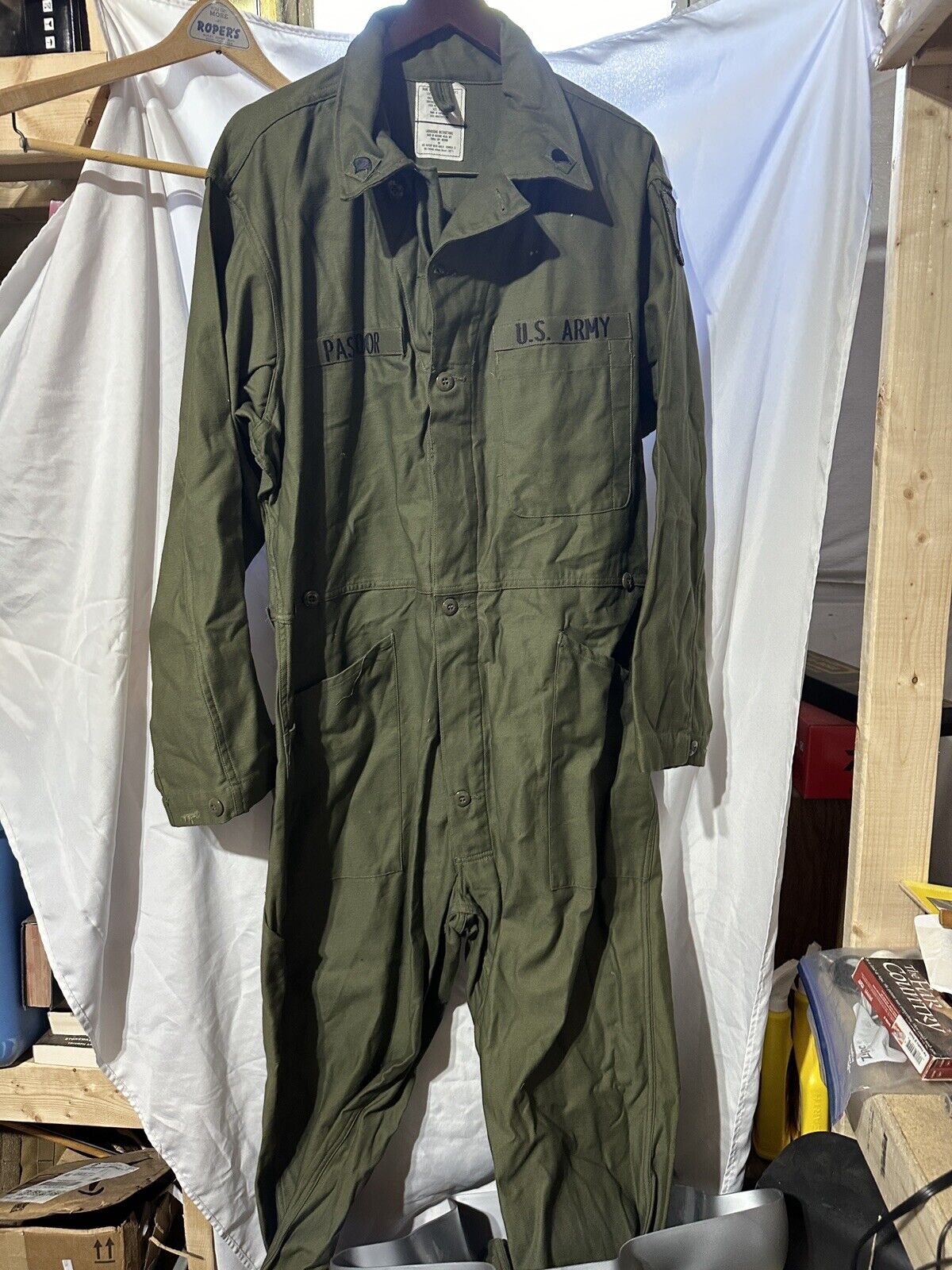 Vintage US Army Coveralls XL Sateen Type 1 Sateen 90s NOS jumpsuit