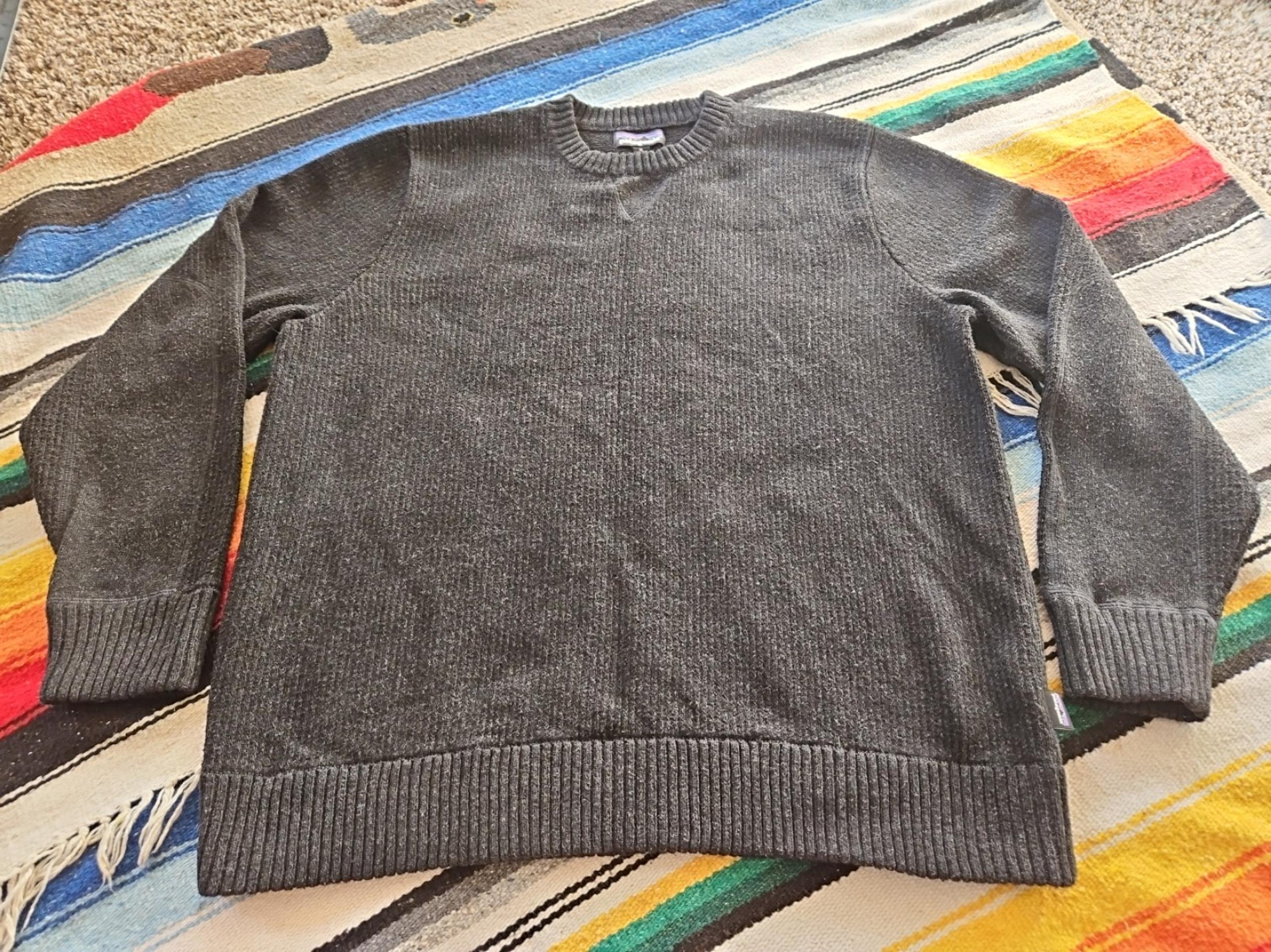 Mens Patagonia Worn Wear Recycled Cotton and Polyester Knit Sweater X Large