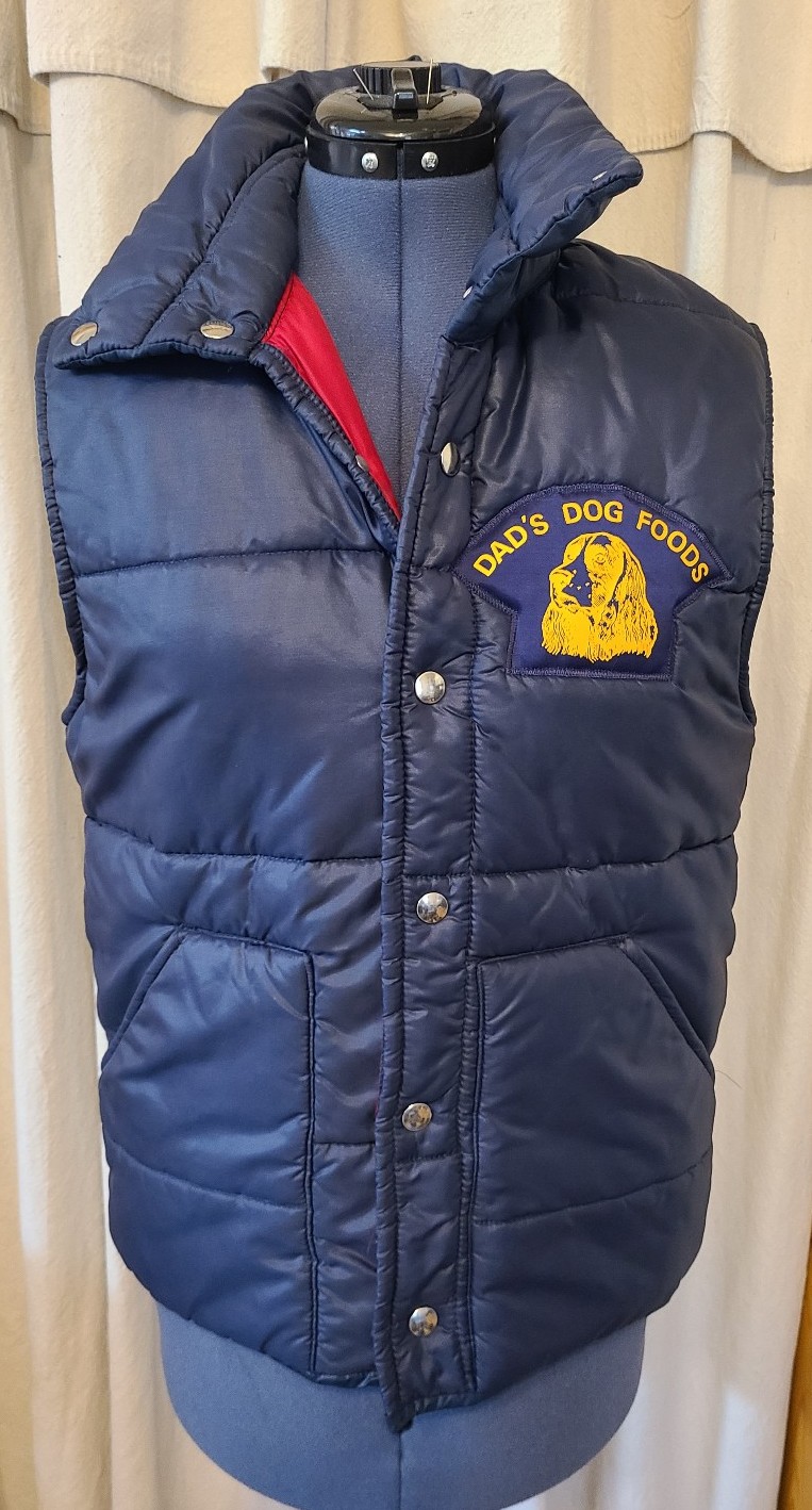 Vintage-Sports Master-Dad's Dog Foods- Puffer Vest- Medium