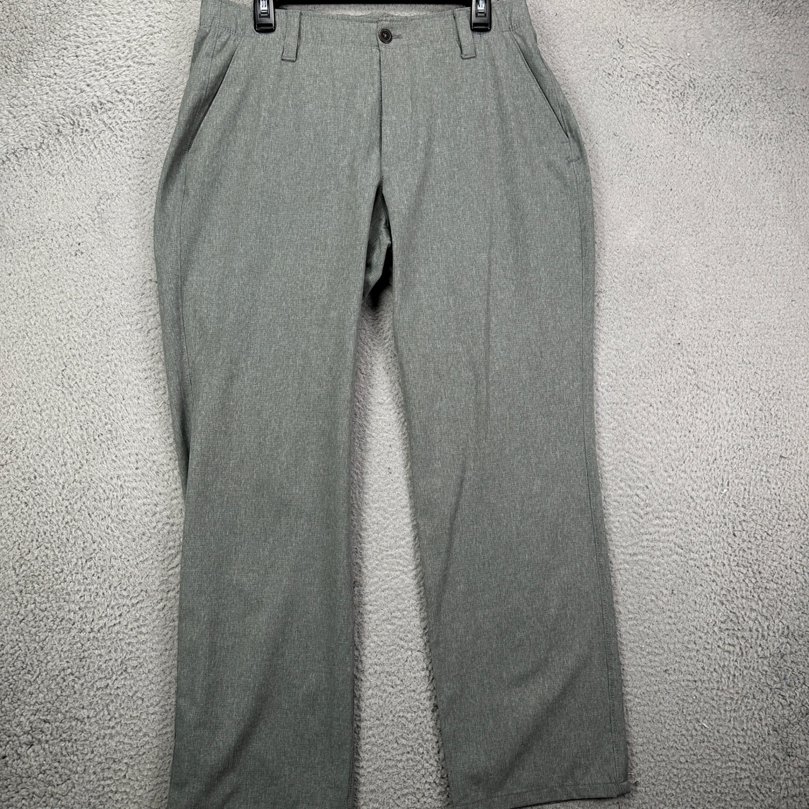 Under Armour Mens Golf Chino Pants 34X32 Gray Flat Front Loose Fit Straight NEW