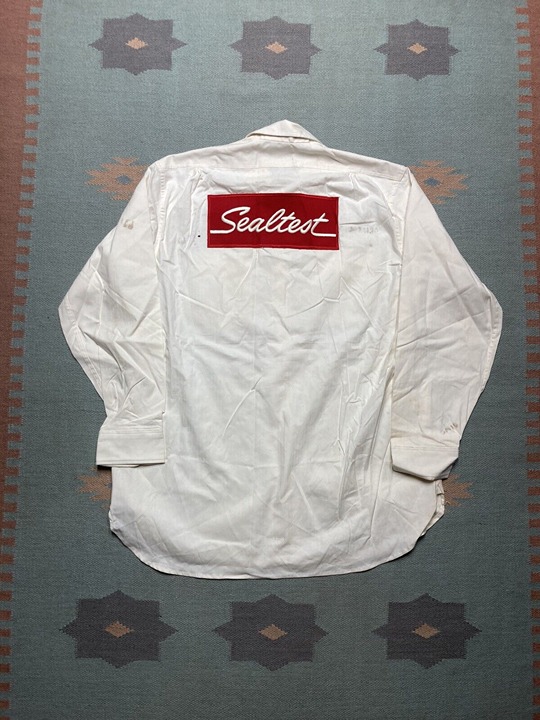 Vintage 40s 50s lee work shirt herringbone twill HBT milkman white 16 medium