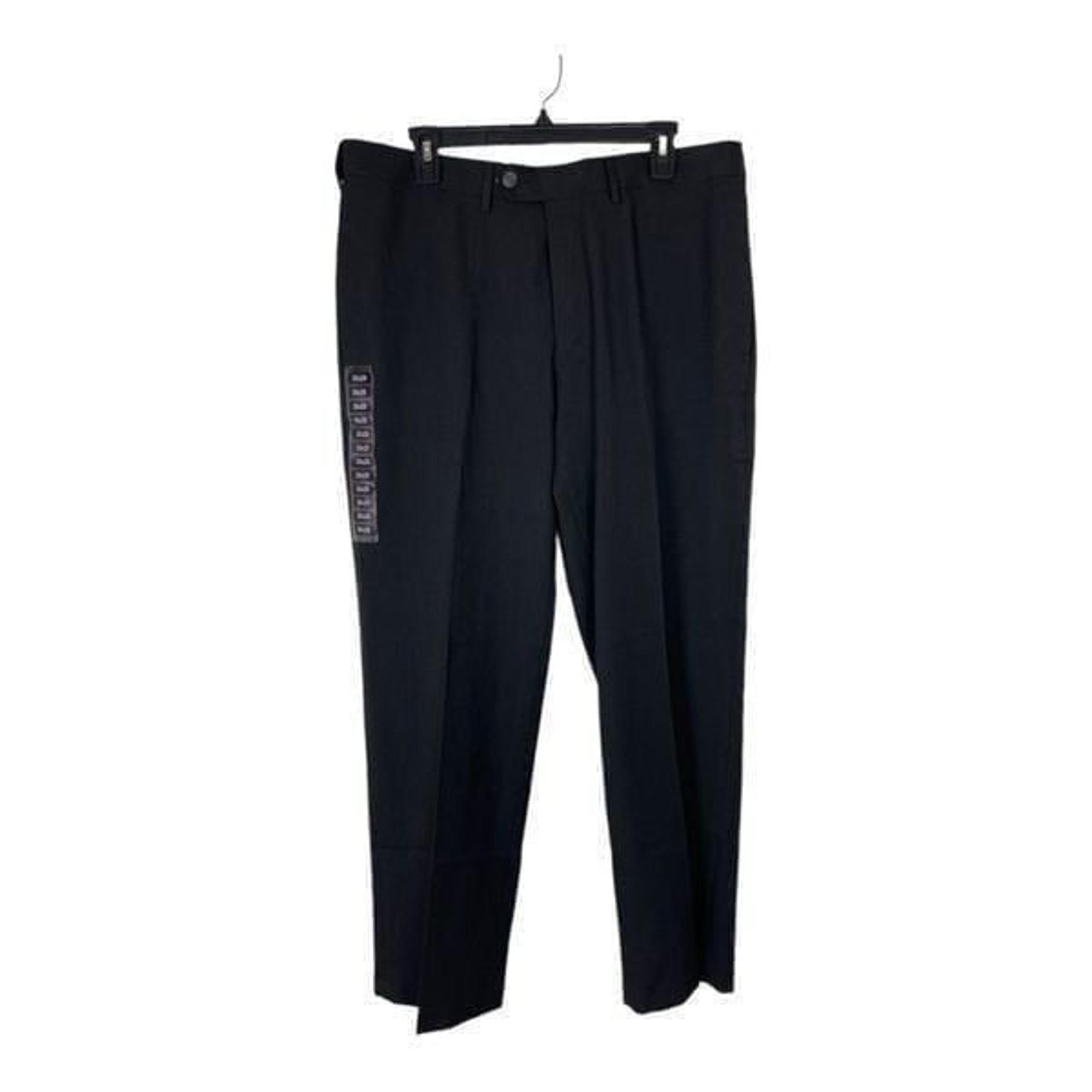 New Haggar Hidden Comfort Waistband Black Trouser Dress Pants 36X29