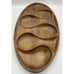Vintage MCM Teak Wood Carved 6 Pocket Tray Serving Dish Thailand Large 18”x9.25”