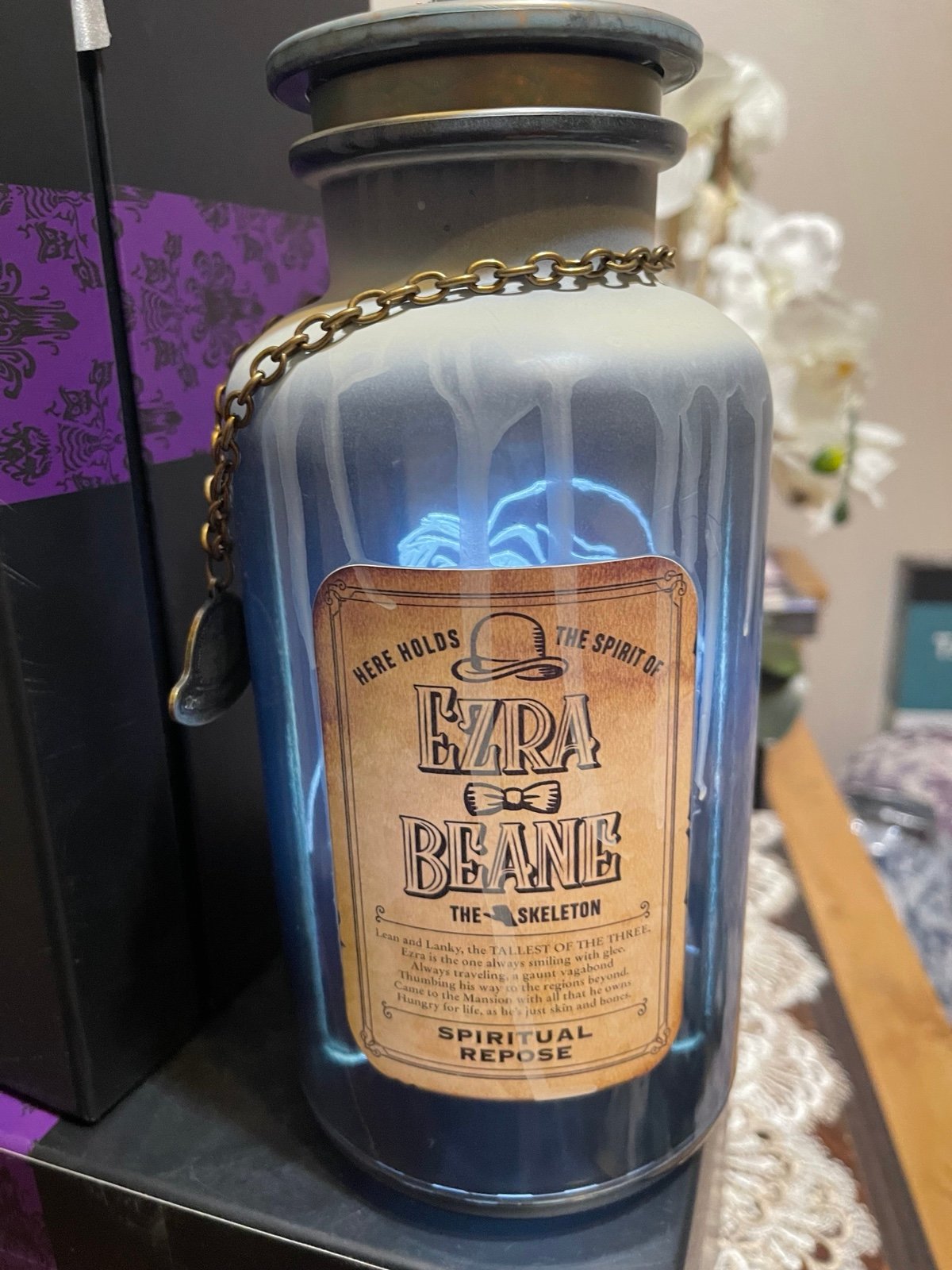 Ezra beane the skeleton haunted mansion spirit ghost jar