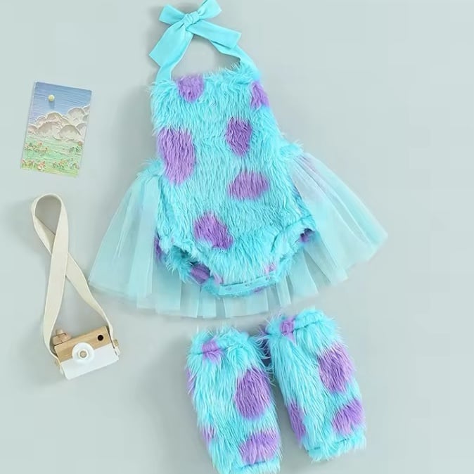 Baby Girl Monsters Inc. Sully Inspired Halloween Costume | Size 6M-24M | New