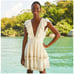FARM RIO Eyelet Beaded Mini Dress, Off White, XS