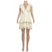 FARM RIO Eyelet Beaded Mini Dress, Off White, XS