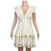 FARM RIO Eyelet Beaded Mini Dress, Off White, XS