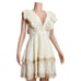 FARM RIO Eyelet Beaded Mini Dress, Off White, XS