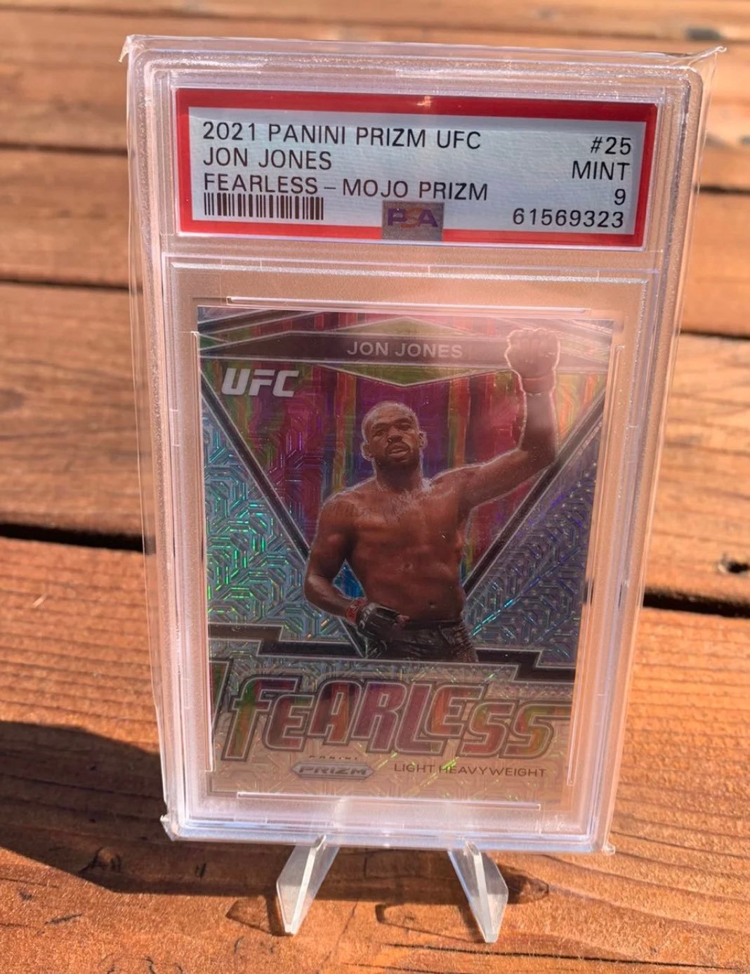 2021 UFC Prizm Jon Jones Mojo /25 PSA 9
