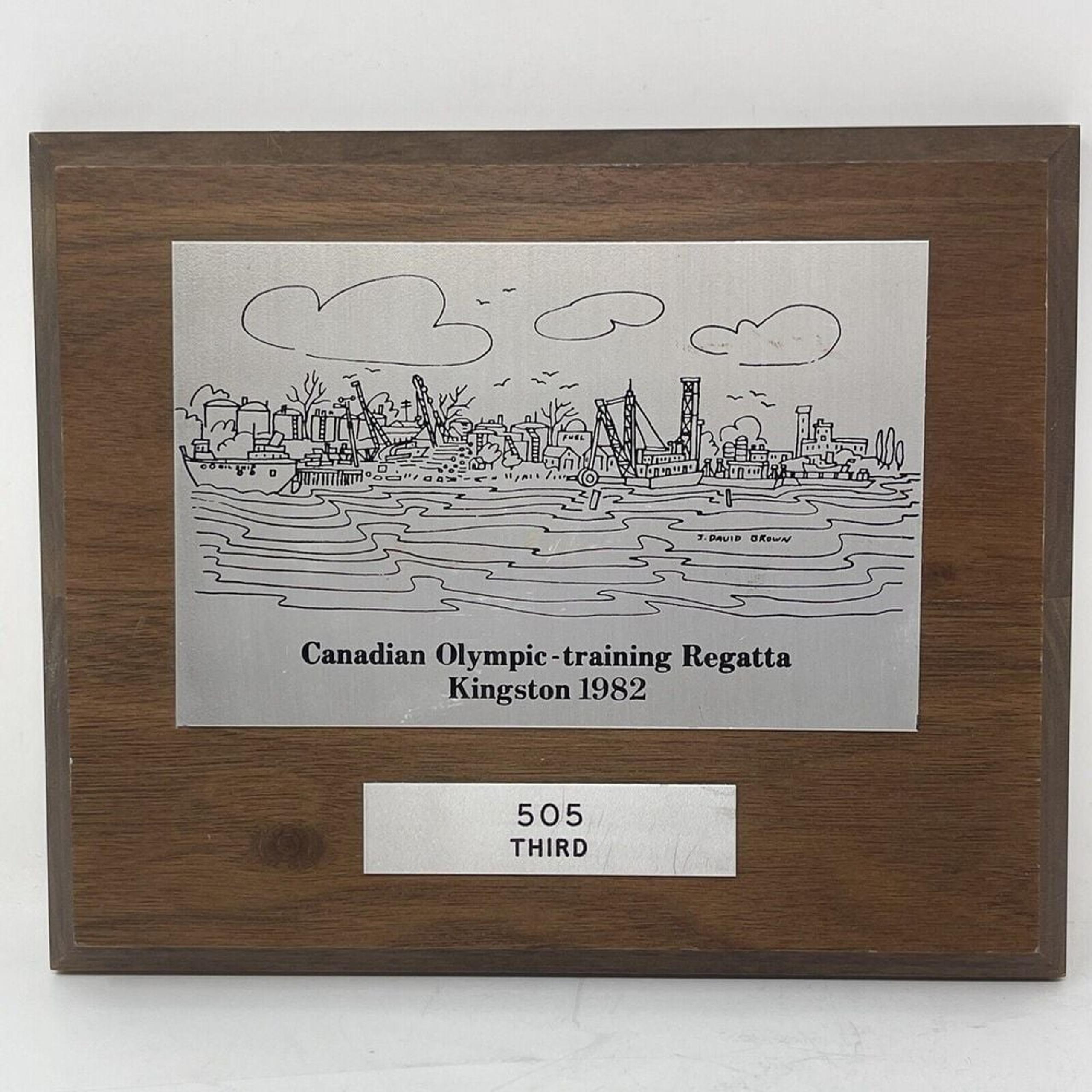 1982 Canadian Olympic-training Regatta Kingston 505 Third Trophy Award Plaque