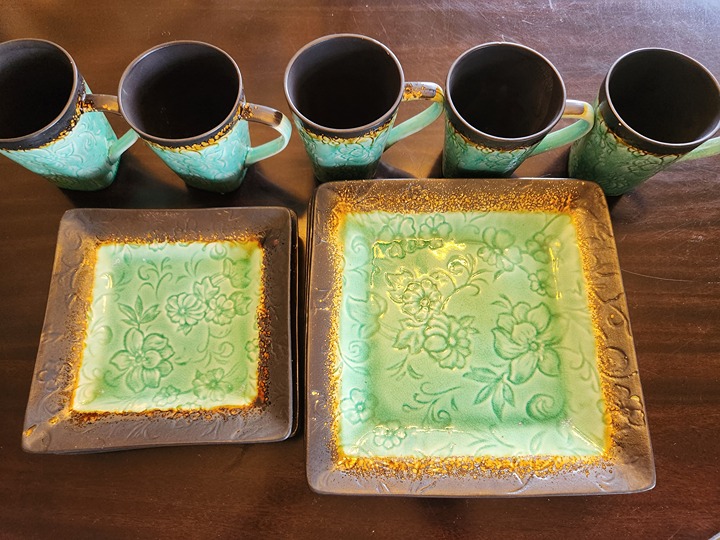 Set of McLeland Design 11-pc. Reactive Glaze Stoneware Dinnerware.