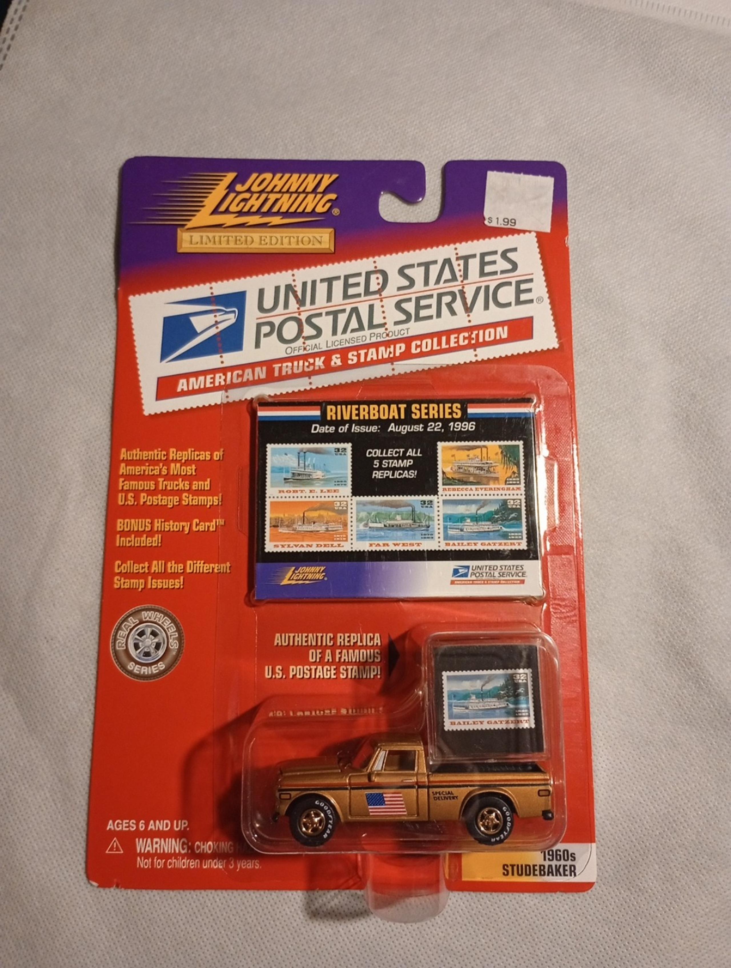 1999 Johnny Lightning LE USPS Riverboat Series 1960s GOLD Studebaker