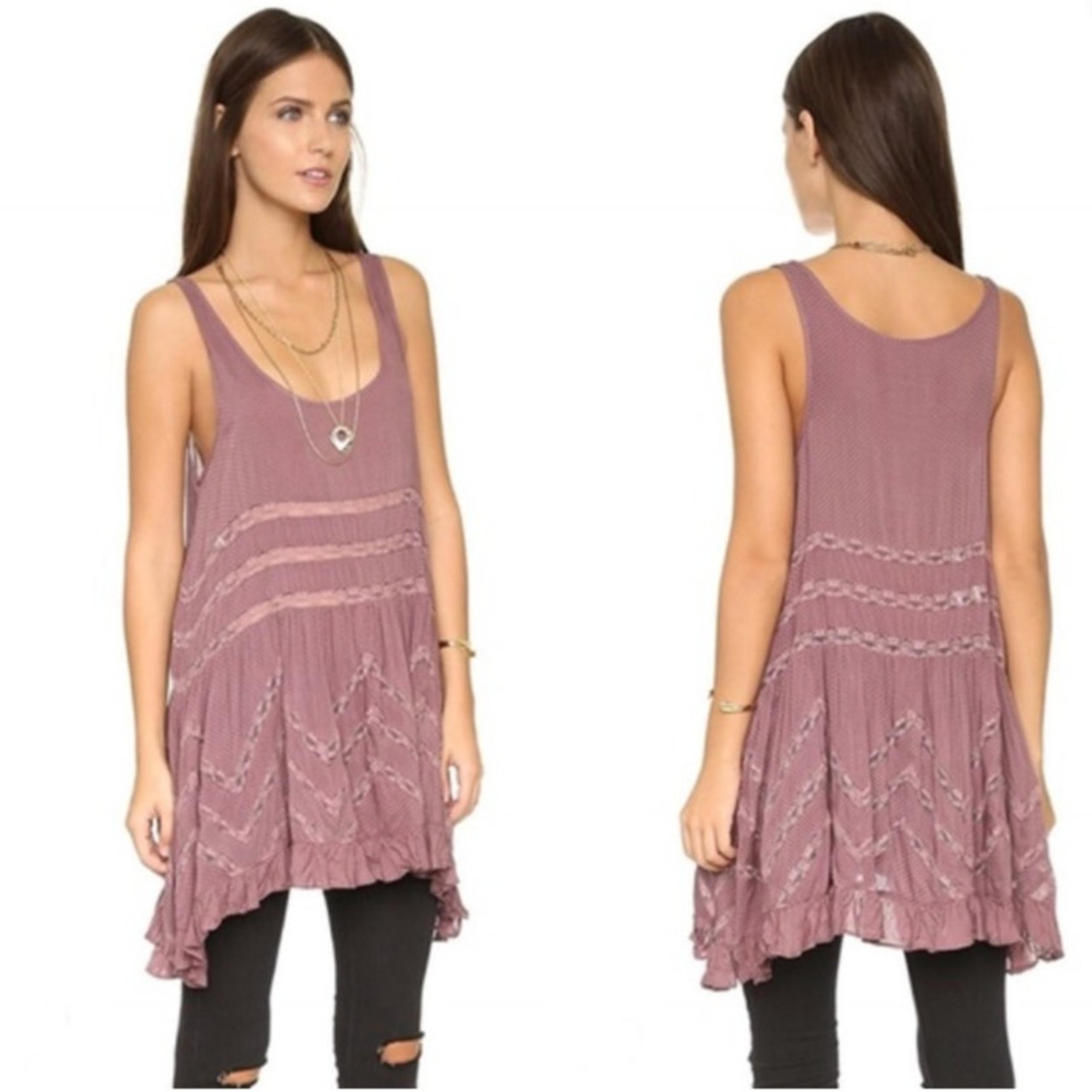 Y2K Free People Voile Lace Shirt Dress Sz M Soft Girl Fairycore Cottagecore