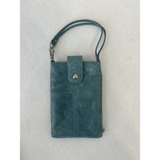 Hobo International Teal Leather Wristlet Purse Credit Card Holder