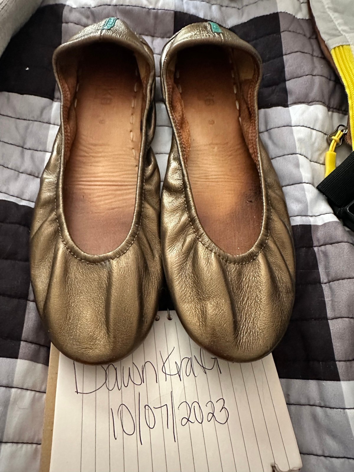 Tieks custom bronze size 9