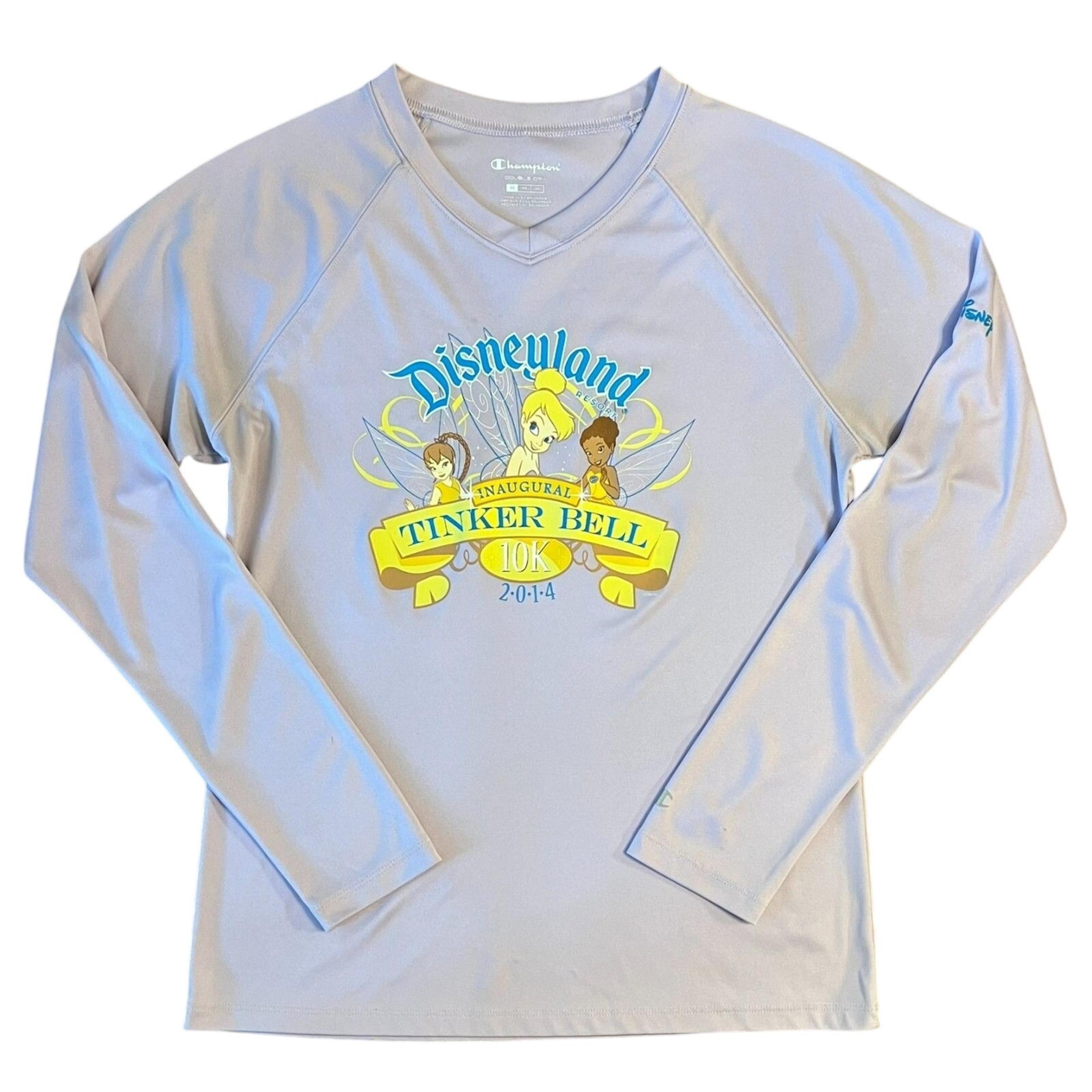 RunDisney Women's Disneyland Inaugural Tinkerbell 10K 2014 Race Shirt Sz Medium