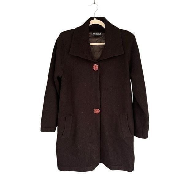 B5 Vintage Venesha Black Angora Peacoat Medium