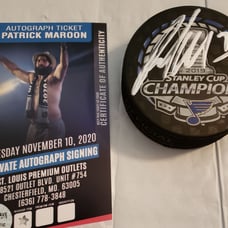 Patrick Maroon autographed puck