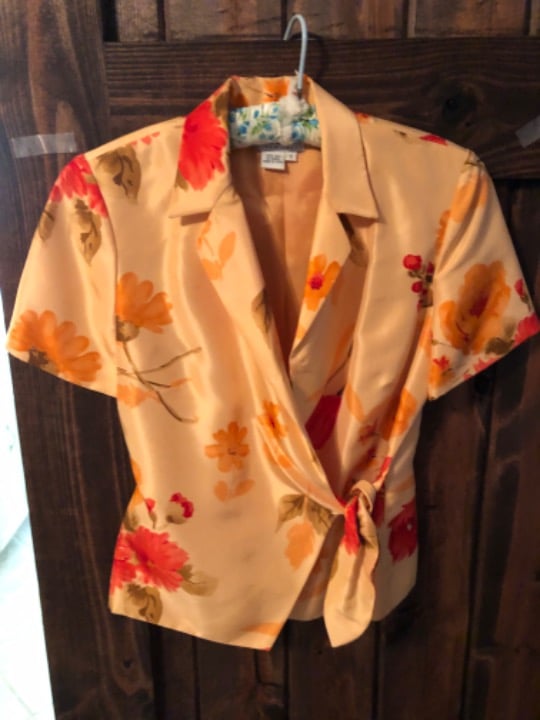 Designer silk wrap blouse