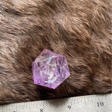Beautiful rainbow amethyst polyhedron