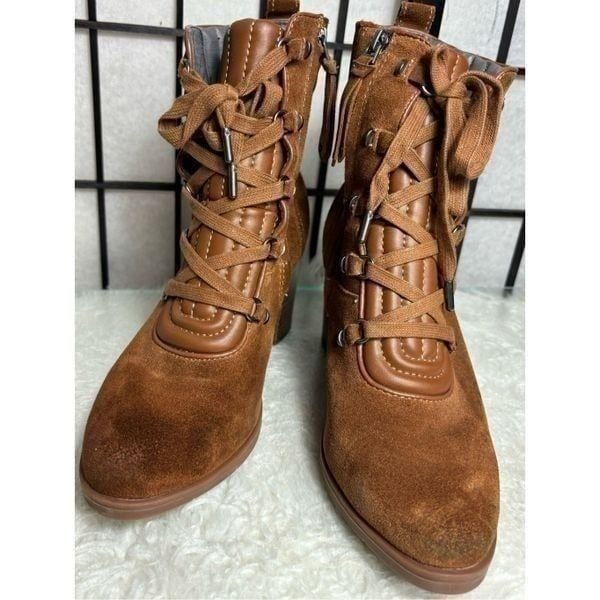 Lucca Lane Women's Block Heel Suede Leather Boots