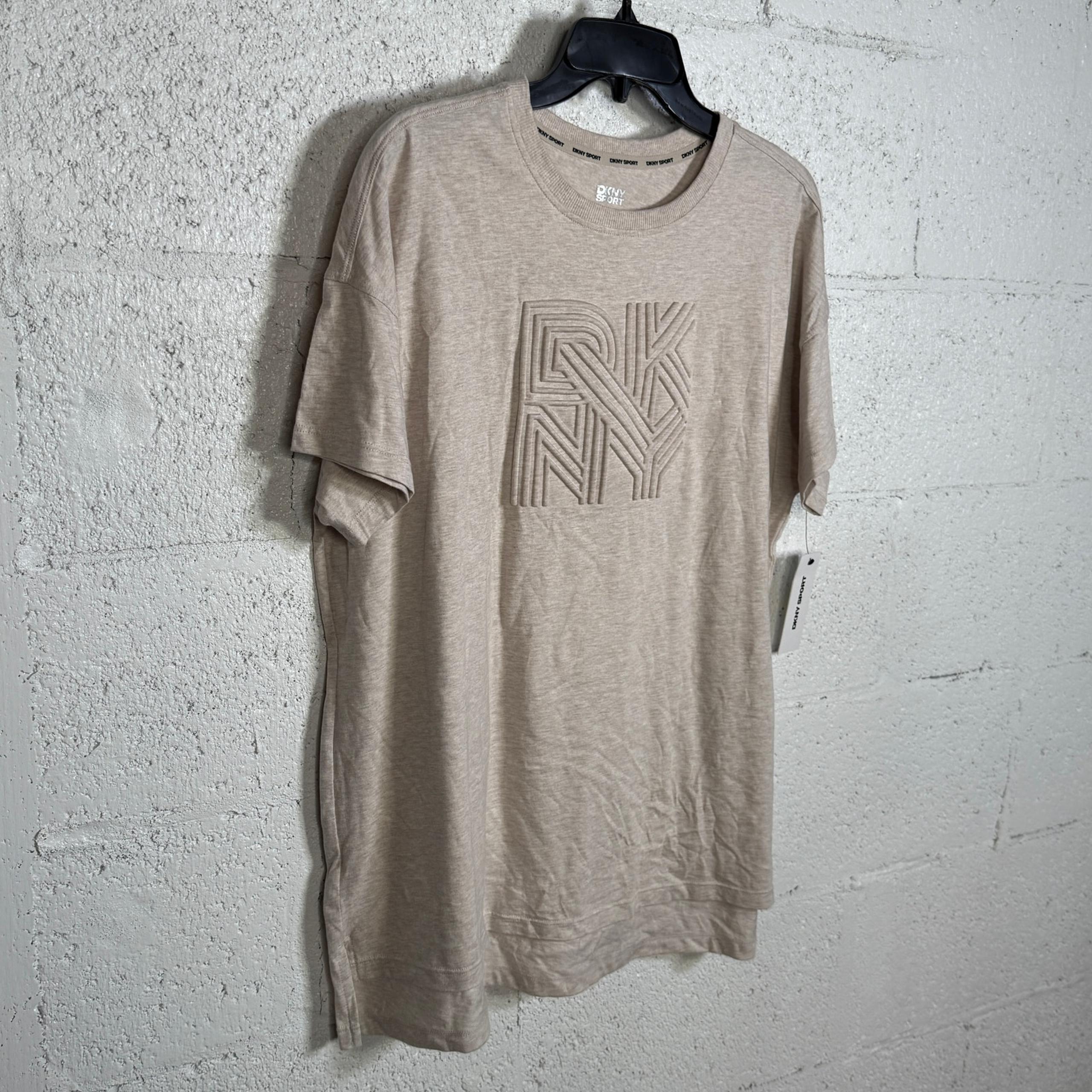 DKNY Sport Women's Embossed Logo High-Low T-Shirt Cortado Heather Medium