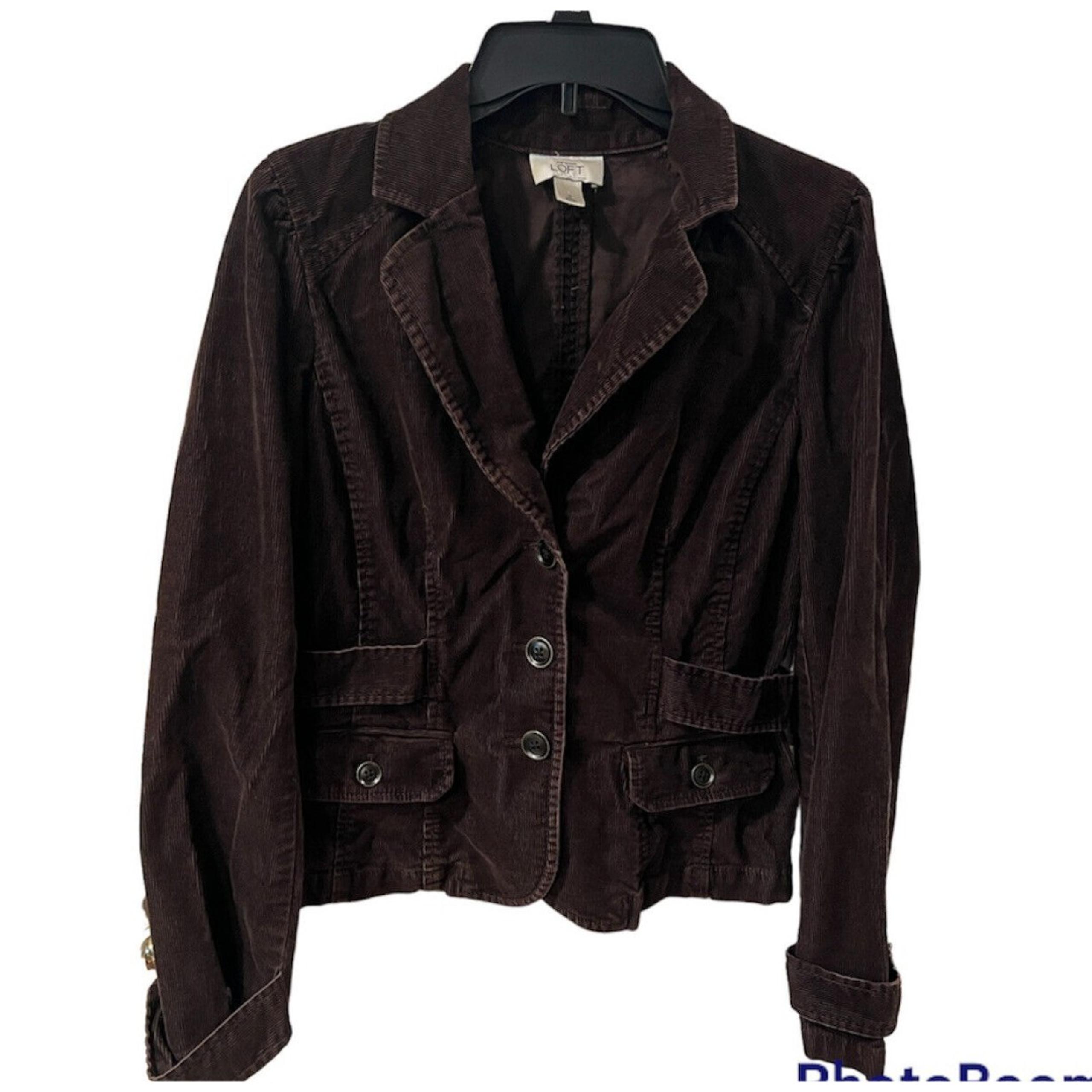 Ann Taylor LOFT Jacket Women Sz 6 Button Front Corduroy Y2K office Siren preppy