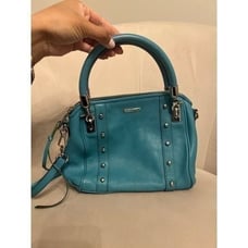 Rebecca Minkoff Teal Blue Top Handle Cross Body Silver Hardware Bag