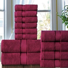 Cotton 600 GSM Bath Towels 12 Pc Set