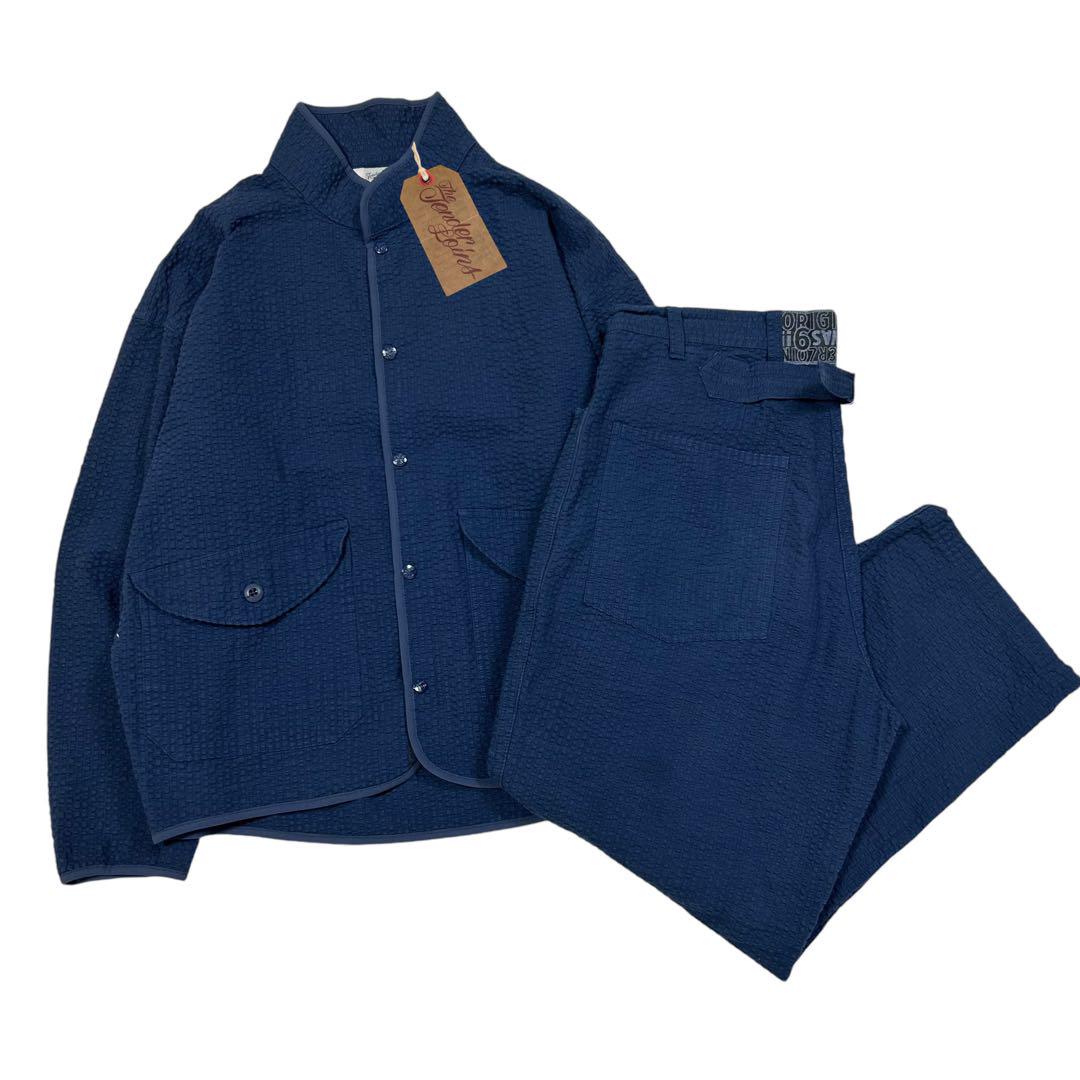 ★Limited Release★ TENDERLOIN Suit Set, Seersucker, Blue, M