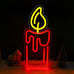 New Christmas Candle Neon Sign LED Light for Bedroom, Home, Bar & Party Decor