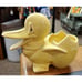 McCoy Pottery Deco Duck Egg 6.5 Flower Pot Planter Original Cold Paint MCM
