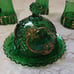 Antique Victorian EAPG Emerald Glass Set. Croesus. 5pc Set. 1898