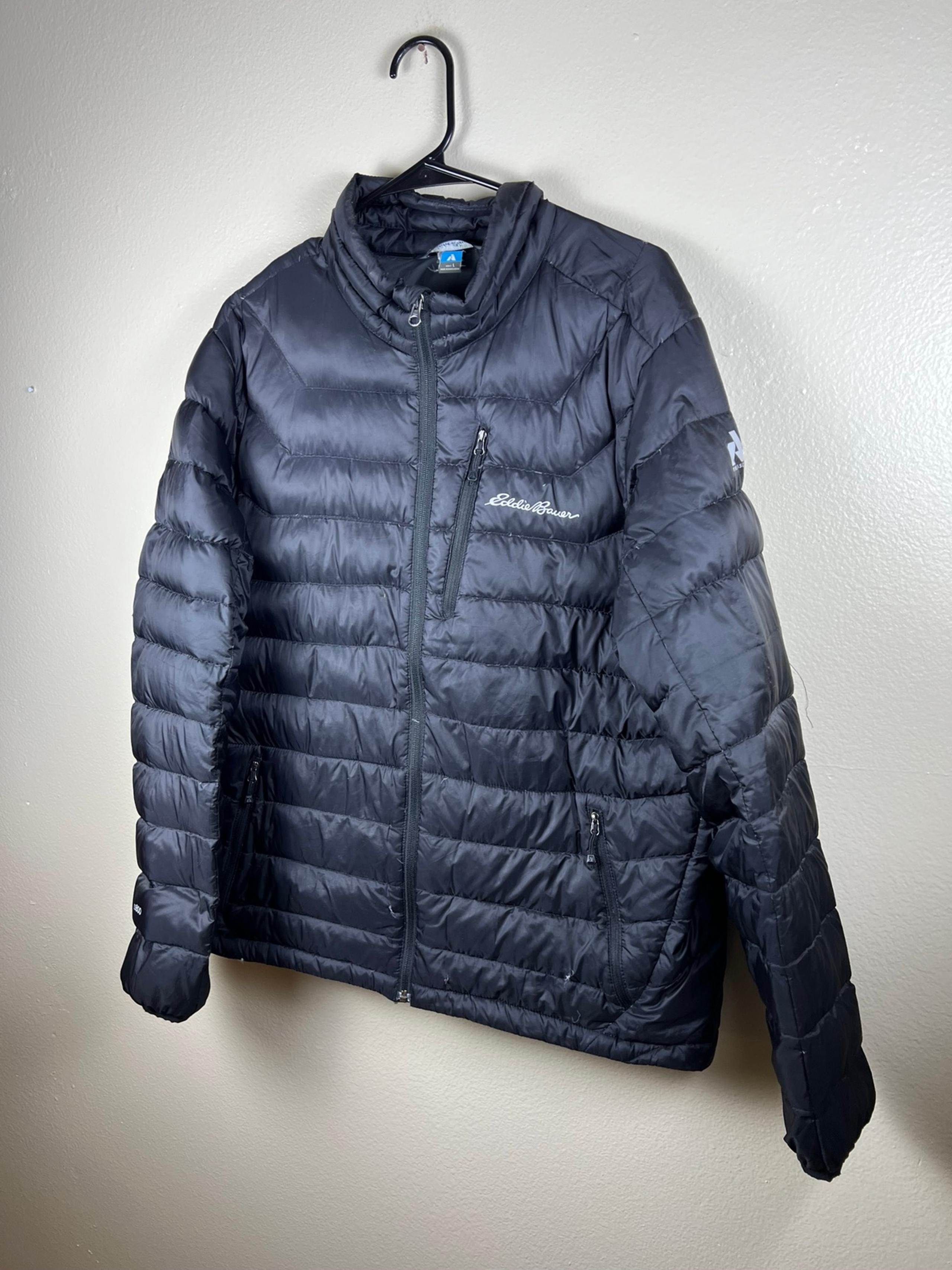 Eddie Bauer First Ascent Stormdown 800 Jacket Mens Large Black Puffer Goose Down