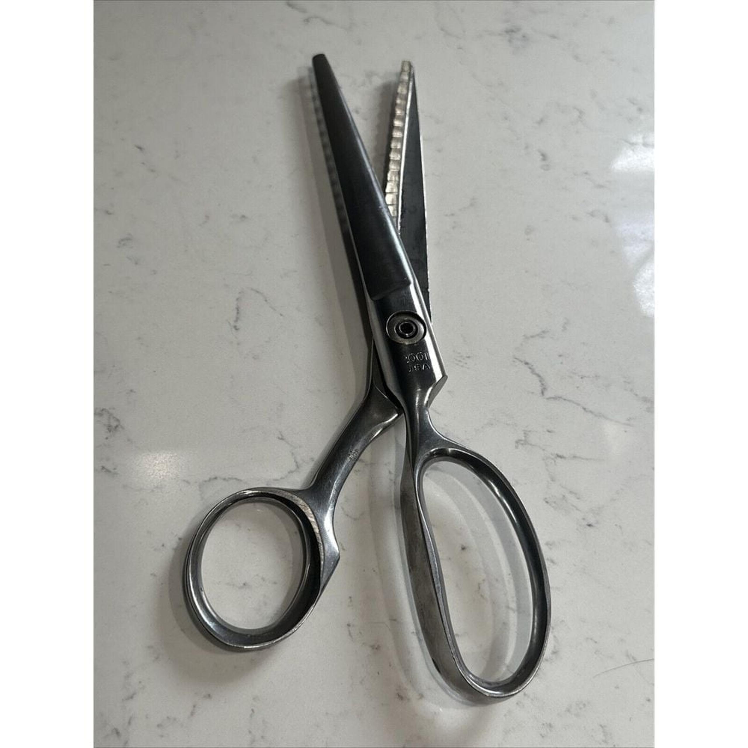 VTG SEARS STAINLESS PINKING SHEARS 9" SCISSORS NO 2001 USA MADE