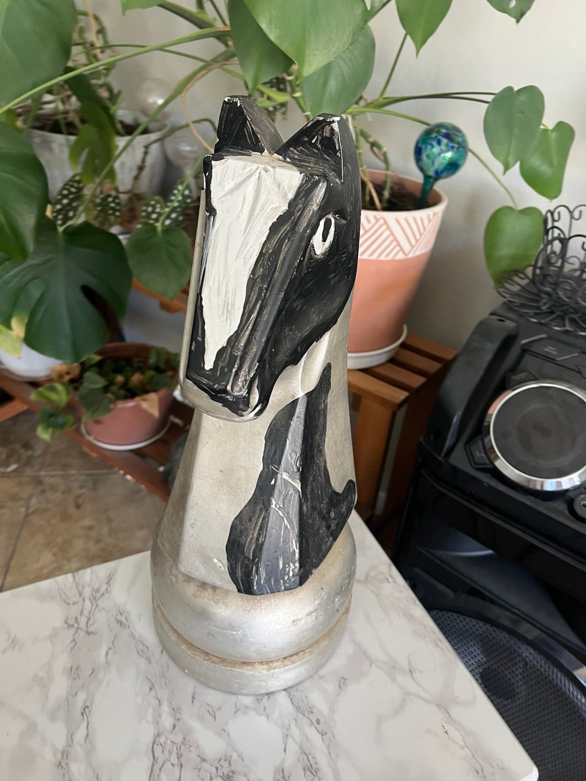 Large Knight Horse Chess Piece Statue Sculpture Collectible Figurine 20in